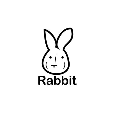Tavşan logosu tasarımı vektör çizimi 