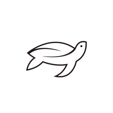 Kaplumbağa logo vektör şablonu çizimi tasarla