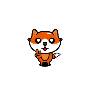 Fox sevimli karakter çizgi film tasarım vektörü