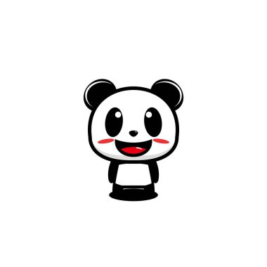 Panda şirin çizgi film tasarımı çizimi