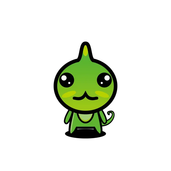 Personaje Camaleón Mascota Vector Dibujos Animados — Vector de stock