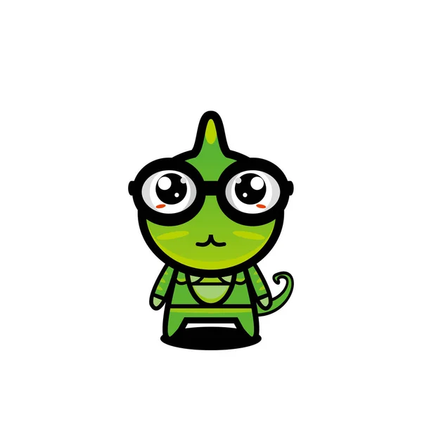 Personaje Camaleón Mascota Vector Dibujos Animados — Vector de stock