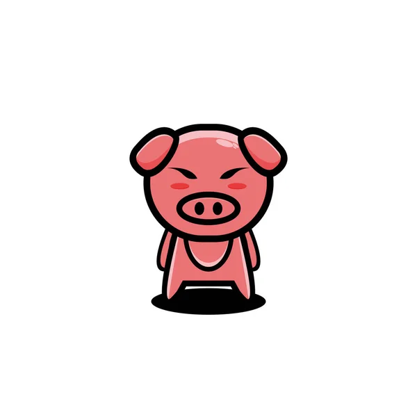 小猪角色卡通人物设计模板图解 — 图库矢量图片
