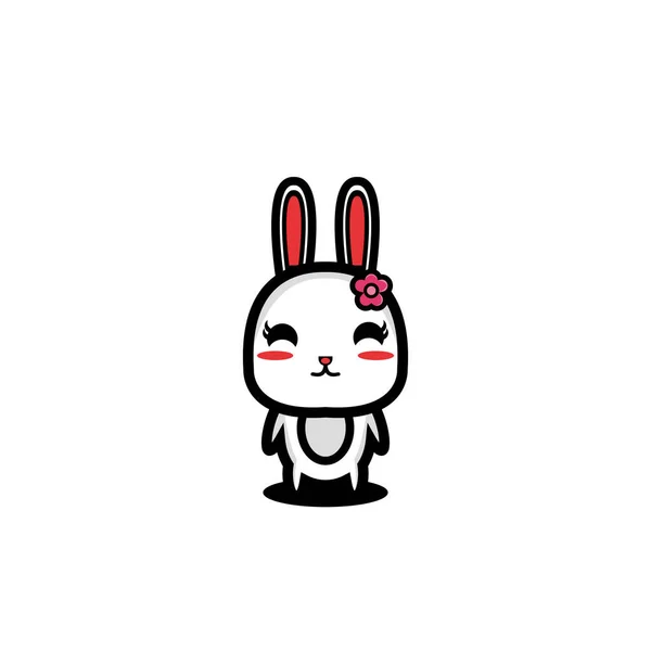 Kaninchen Niedlich Charakter Design Vektor Illustration — Stockvektor