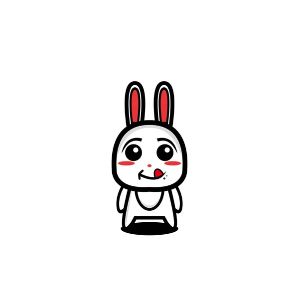 Rabbit Cute Character Design Vector Illustration — 스톡 벡터