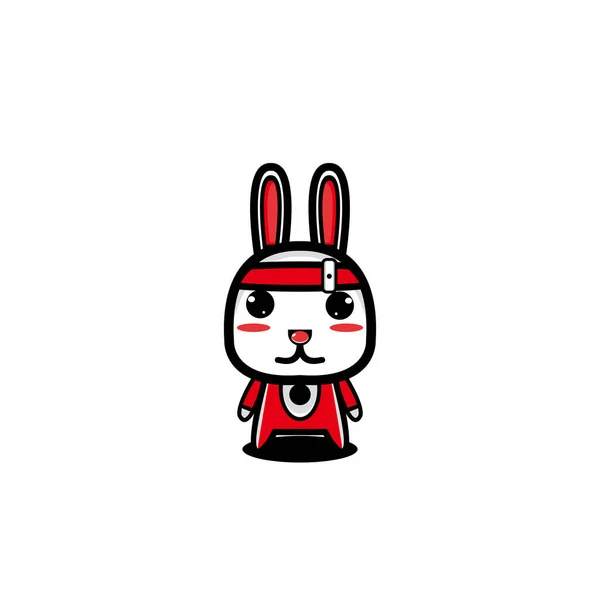 Rabbit Cute Character Design Vector Illustration — 스톡 벡터