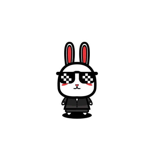 Rabbit Cute Character Design Vector Illustration — 스톡 벡터