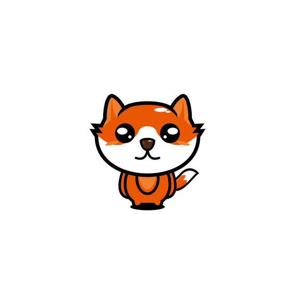 Fox Personagem Bonito Desenho Animado Vetor Design — Vetor de Stock