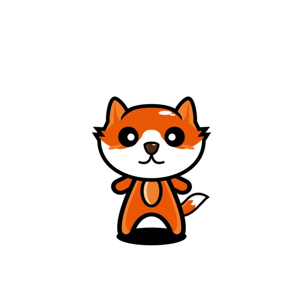 Fox Personagem Bonito Desenho Animado Vetor Design — Vetor de Stock