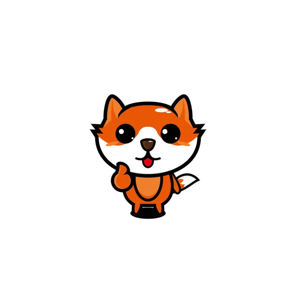 Fox Lindo Personaje Dibujos Animados Vector Diseño — Vector de stock