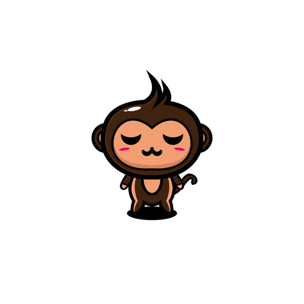 Macaco Bonito Desenho Animado Expressão Design Ilustração —  Vetores de Stock