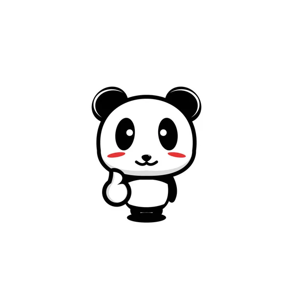 Panda Söt Tecknad Design Illustration — Stock vektor