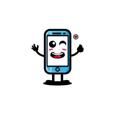 Vektör karakter cep telefonu illüstrasyon tasarımı