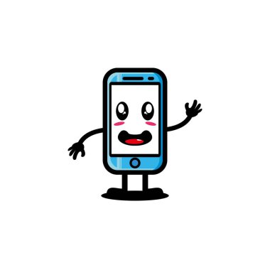 Vektör karakter cep telefonu illüstrasyon tasarımı
