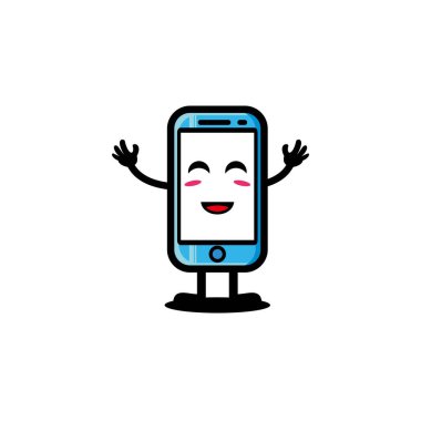Vektör karakter cep telefonu illüstrasyon tasarımı