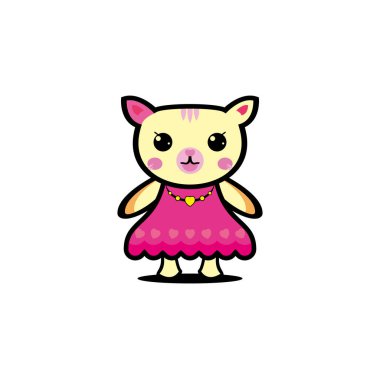 Şirin kedi tasarımı çizim karikatürü