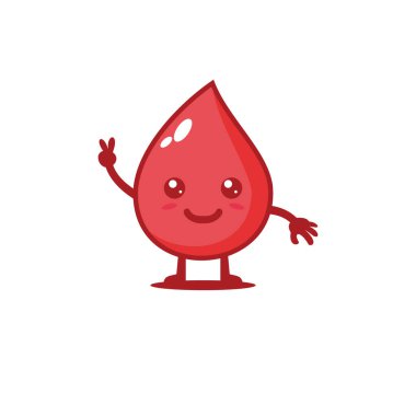 Şirin kan grubu vektör karakter tasarımı çizimi