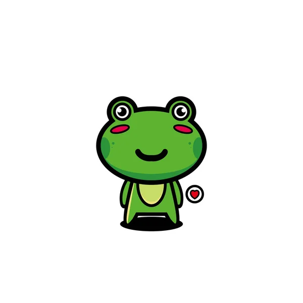 青蛙可爱的人物造型卡通人物 — 图库矢量图片