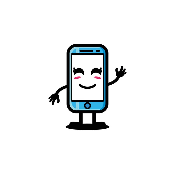Vector Character Mobile Phone Illustration Design — Stock Vector