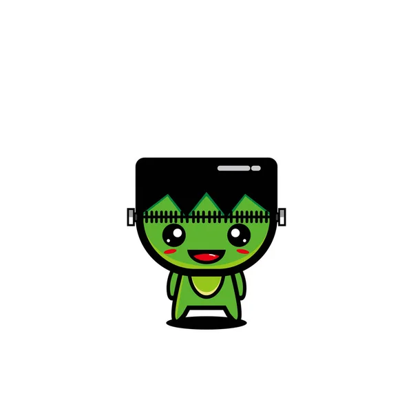 Zombie Dibujos Animados Lindo Diseño Personajes — Vector de stock