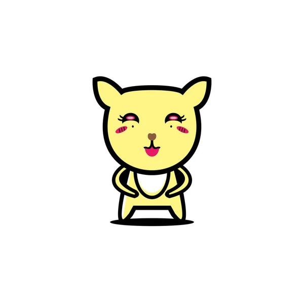 Lindo Gato Diseño Ilustración Dibujos Animados — Vector de stock