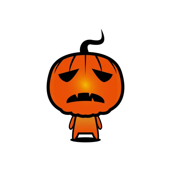 Citrouille Halloween Conception Caractère Mignon — Image vectorielle