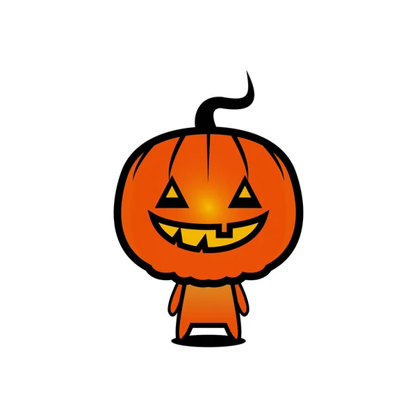 Pumpkin Halloween Cute Character Design — Stock Vector