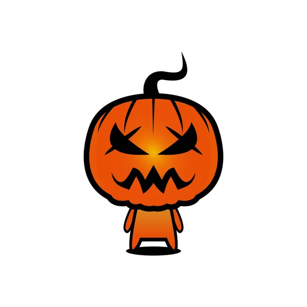 Pumpkin Halloween Cute Character Design — Stock Vector