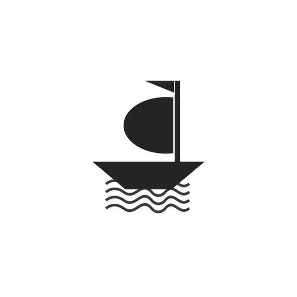 Vector Sailboat Ship Illustration Symbol — Stock Vector