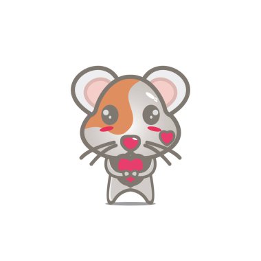 Hamster sevimli çizgi film karakter tasarım vektörü