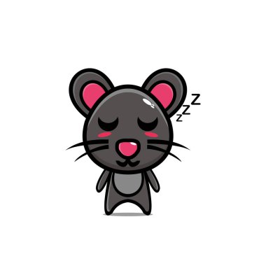 Fare sevimli çizgi film karakteri tasarım maskotu