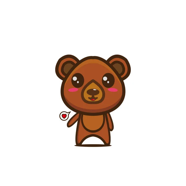 Urso Desenho Animado Bonito Personagem Arte Animal —  Vetores de Stock