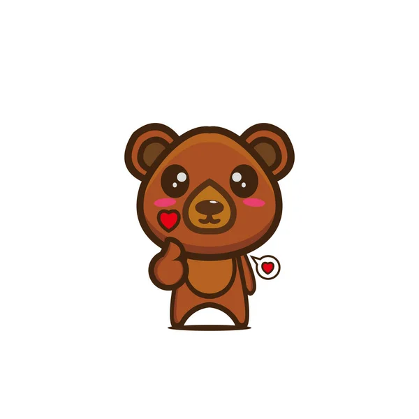 Bear Cartoon Cute Character Art Animal — Stock Vector