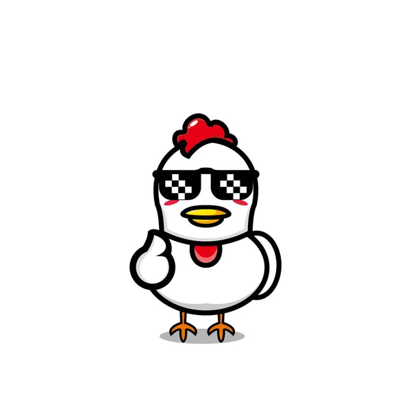 Διάνυσμα Κοτόπουλο Χαριτωμένο Σχεδιασμό Χαρακτήρα — Διανυσματικό Αρχείο