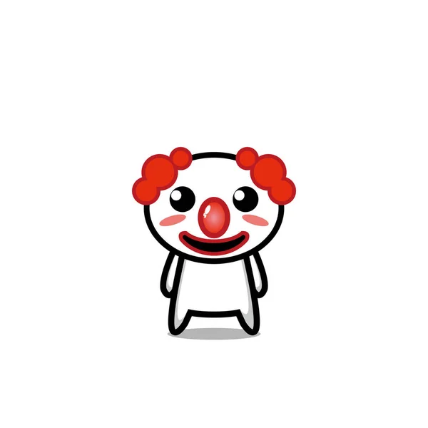 Clown Niedlichen Charakter Vektor Design Gesicht — Stockvektor