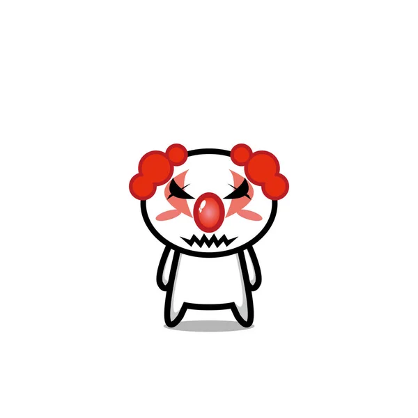 Clown Cute Character Vector Design Face — Stock Vector