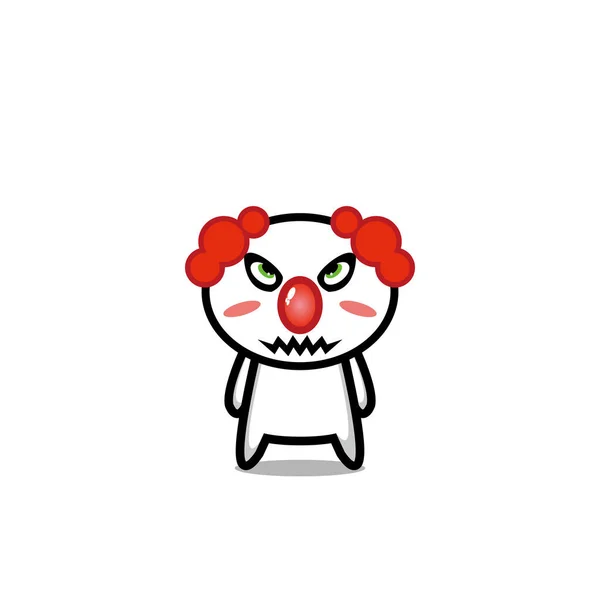 Clown Niedlichen Charakter Vektor Design Gesicht — Stockvektor