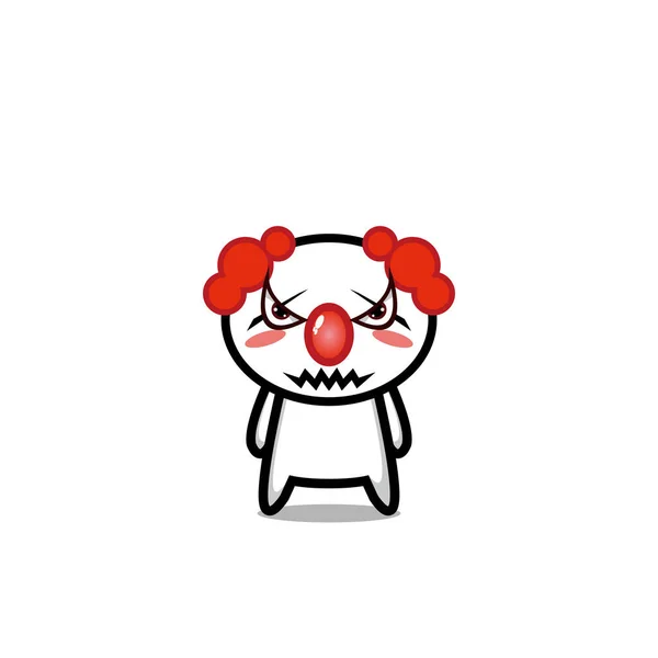 Clown Cute Character Vector Design Face — Stock Vector