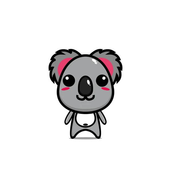 Sevimli Koala Çizgi Film Karakteri Tasarım Maskotu — Stok Vektör