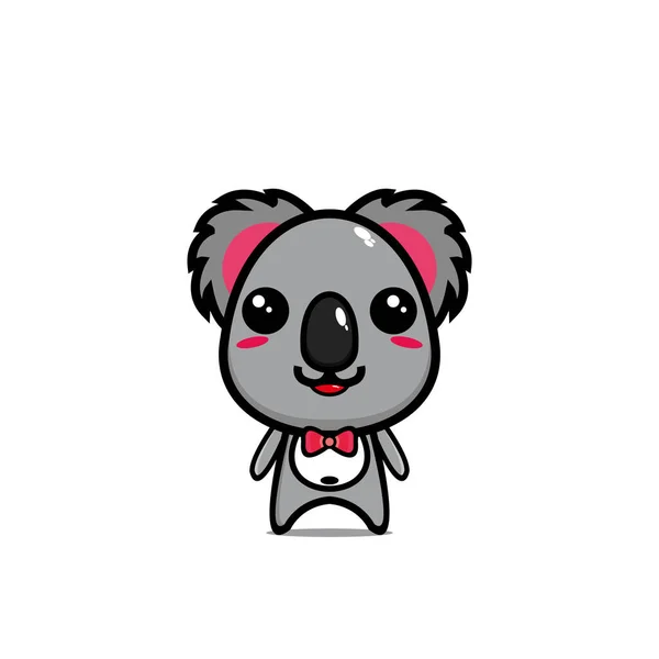 Bonito Koala Personagem Desenho Animado Mascote —  Vetores de Stock