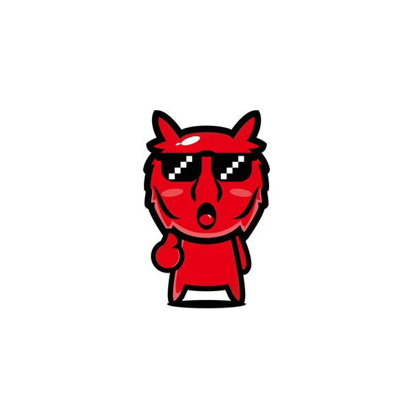 Diablo Rojo Personaje Dibujos Animados Diseño Vectores — Vector de stock