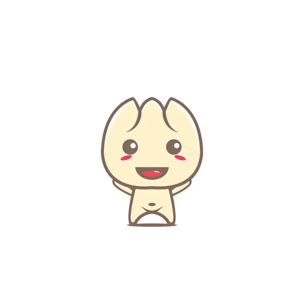 Cute Dim Sum Mascot Food Character — 스톡 벡터