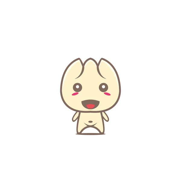 Cute Dim Sum Mascot Food Character — 스톡 벡터