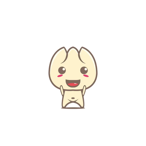 Cute Dim Sum Mascot Food Character — 스톡 벡터