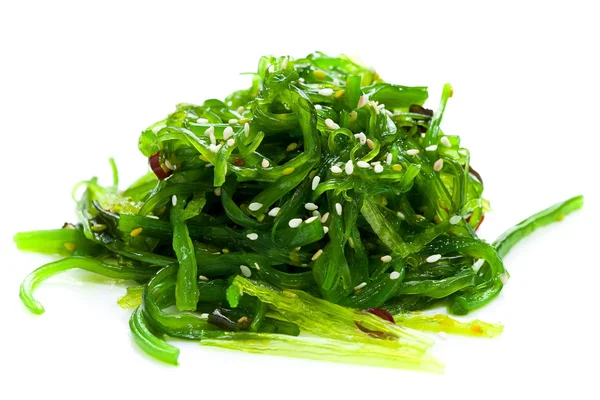 Seaweed salad close up isolated on white — Stock Photo, Image