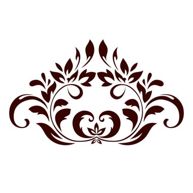 Yaprakları ve swirls ile çiçek süsleme