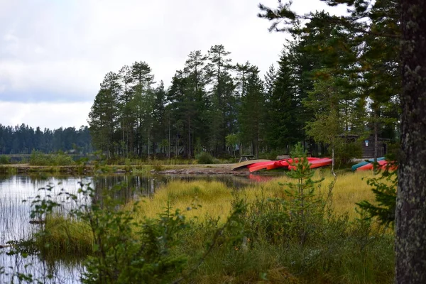 Kanus Auf Dem See Schweden — Stockfoto