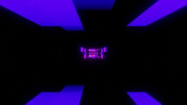 Retro Stijl Neon Kleur Tunnel Rendering Gesloten Video Kunt Video — Stockvideo