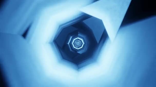 Nyomható Dekompresszibilis Kék Poligon Alagút Looped Video Meghosszabbíthatja Videót Amennyit — Stock videók