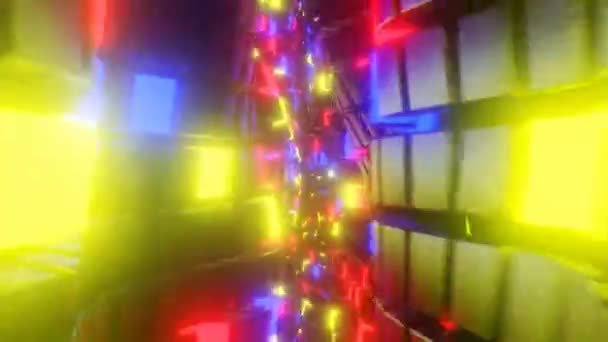 Mouvement Entre Deux Vagues Composées Cubes Lumineux Vidéo Boucle Vous — Video